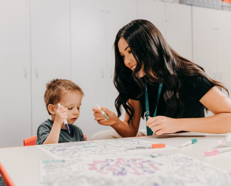 Speech pathology and occupational therapy session with a child at a Stride Early Learning centre in Perth WA